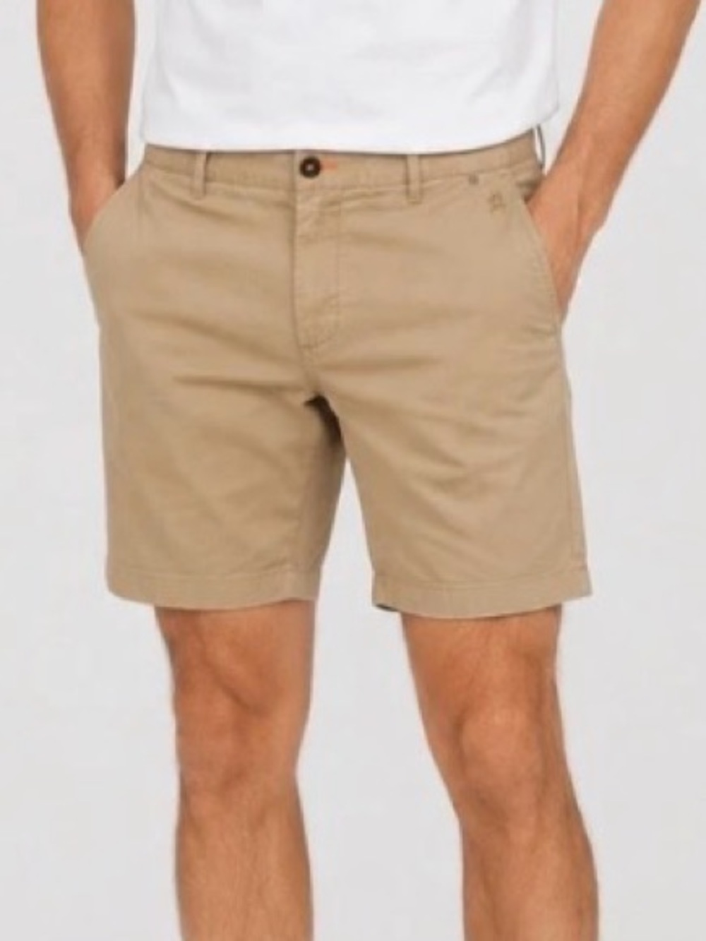 Men's Psycho Bunny Flat Front Chino Shorts Khaki 34